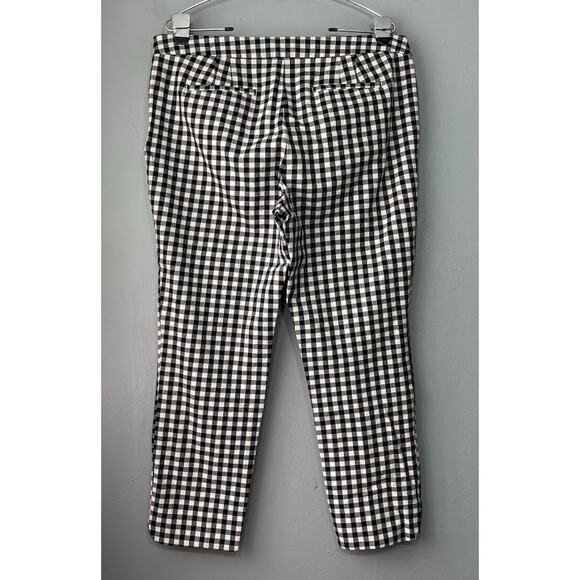 Talbots Chatham Ankle Pants Size 12 Petite Black White Gingham Preppy Pin Up - Picture 3 of 14